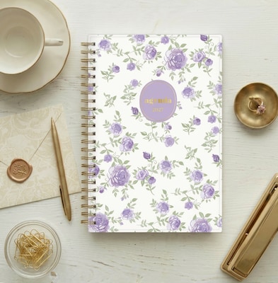 2027 Blue Sky Sincerely Jules 5" x 8" Weekly & Monthly Planner, Purple/White (164244)