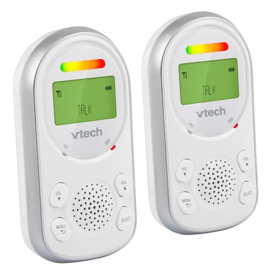 VTech DECT 6.0 Digital Audio Baby Monitor with Glow-on-Ceiling Night-Light & 2 Parent Units, White (