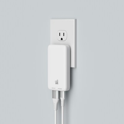 LAX Slim 30W Dual Port USB Wall Charger, White (SLMPD30W)