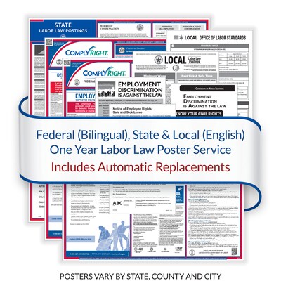 ComplyRight Federal, State, and Local Labor Law 1-Year Poster Service, Delaware, English & Spanish (