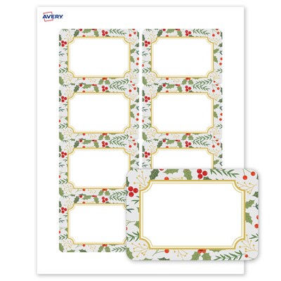 Avery Rectangle Multipurpose Labels, 2-1/3 x 3-3/8, White, 80/Pack (19479370453)
