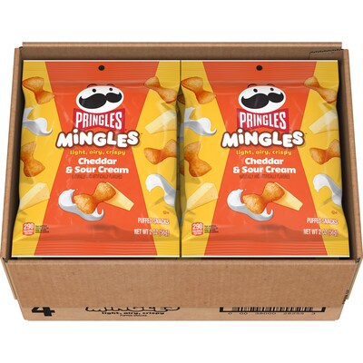 Pringles Mingles Cheddar & Sour Cream Puffed Chips, 2 oz., 6/Case (KEE29255)