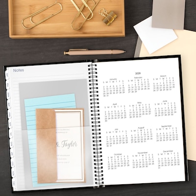 2027 AT-A-GLANCE DayMinder 8" x 11.75" Monthly Planner, Faux Leather Cover, Black (G470H-00-27)