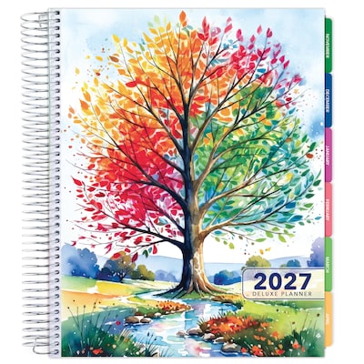 2027 Excello Brands 10.3 x 12.3 Weekly & Monthly Standard Planner, Paperboard Cover, Tree Seasons (DLX-CY27-0020)