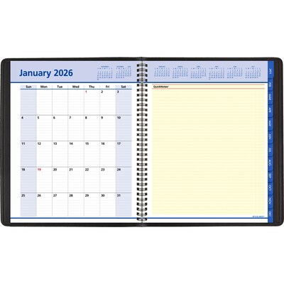 2026 AT-A-GLANCE QuickNotes 8" x 10" Weekly & Monthly Appointment Book, Faux Leather Cover, Black (76-01-05-26)