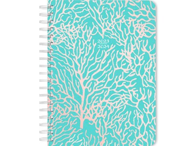 2024 Plato Seaside Currents 6 x 7.75 Academic & Calendar Weekly Planner, Paperboard Cover, Blue/Pi