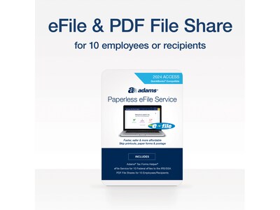 Adams 2024 Paperless eFile Service, Download (STAX10CARD-24)