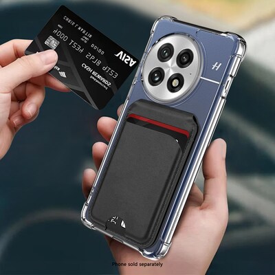 SaharaCase Venture Series MagSafe Wallet Case for OnePlus 13, Shock Absorbing, Clear/Scorpion Black (CP00799)