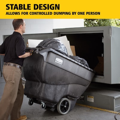 Rubbermaid Commercial Cube Truck, 600 lb. Capacity, Black (FG101100BLA)