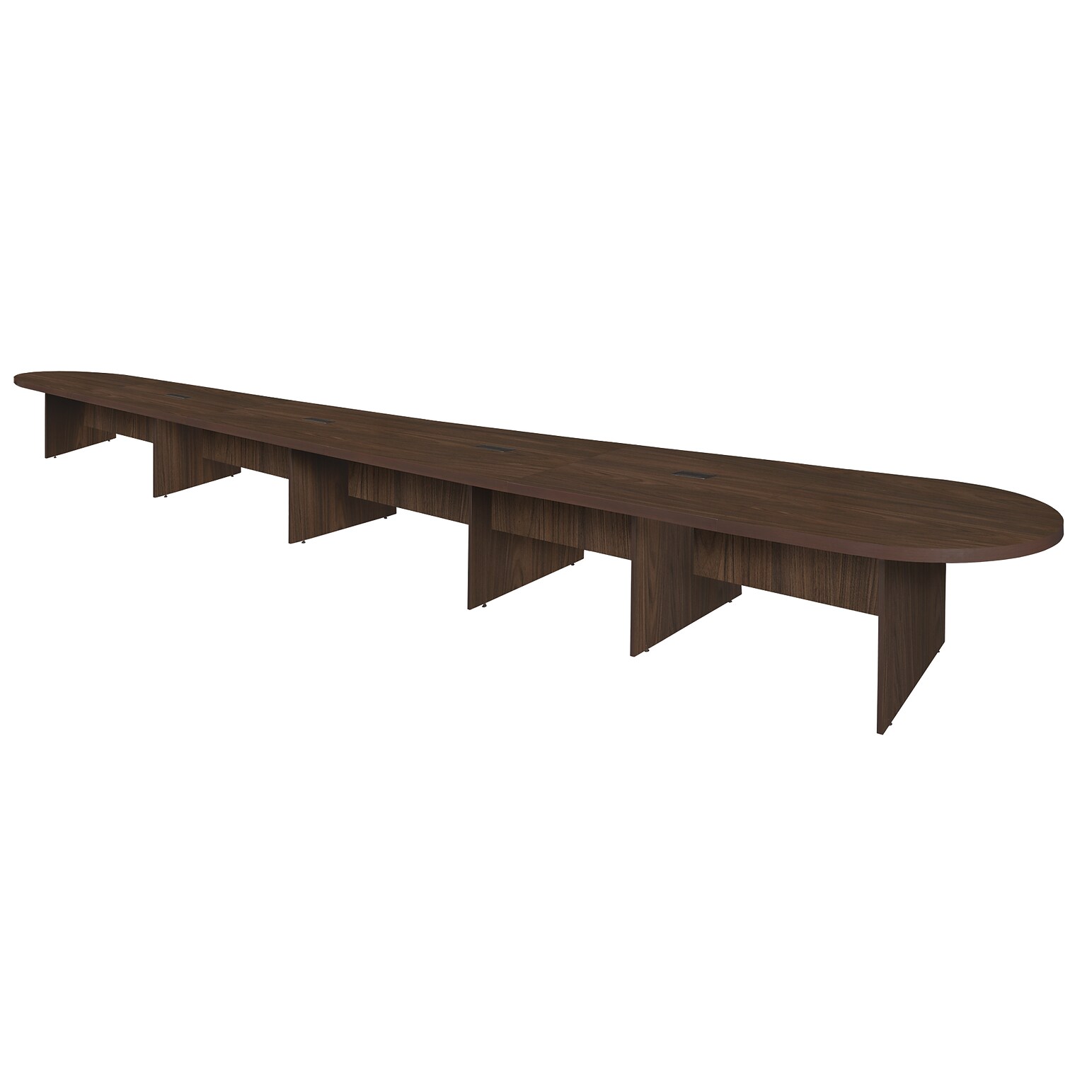 Regency Legacy 24 ft Racetrack Laminate Conference Table with 4 Charging Ports, Neo Walnut (LCTRT28852NW)