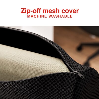 Staples Ergonomic Memory Foam Back Cushion, Black (ST63335)