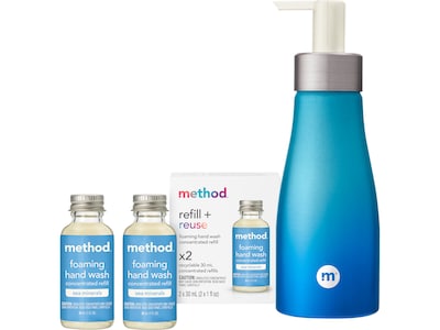 Method Refill + Reuse Foaming Hand Soap Refill Kit, Sea Minerals, 30mL (356001)