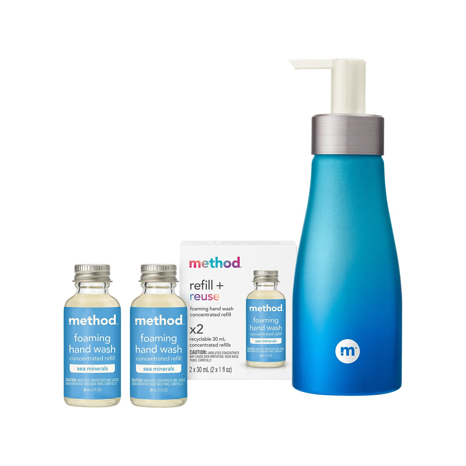 Method Refill + Reuse Concentrated Foaming Hand Soap Refill, Sea minerals Scent (356001)