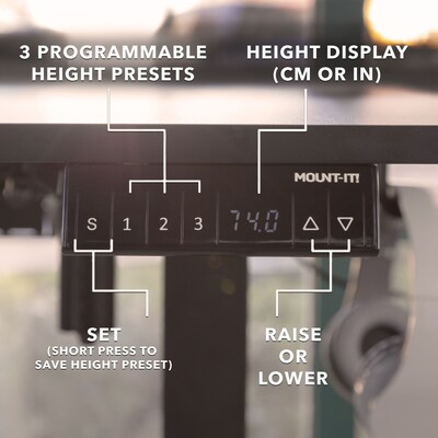 Mount-It! XL 75"W Electric Corner Adjustable Standing Desk, Black (MI-15024)
