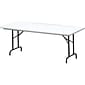 Correll® 30"D x 96"L Heavy Duty Plastic Folding Table; Gray Granite Top