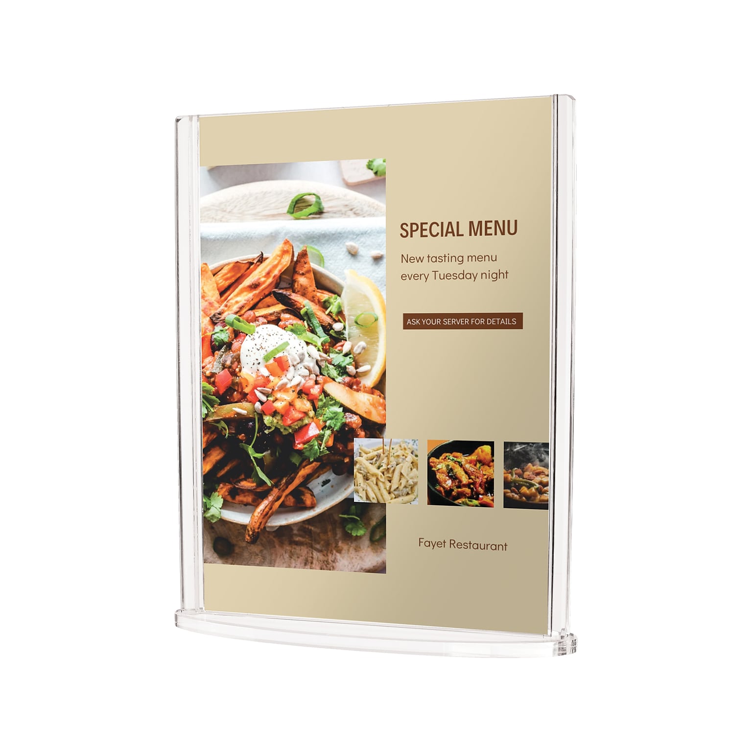 Deflect-O Sign Holder, 9.3 x 11.5, Vertical, Table Top, Clear Plastic (4432)