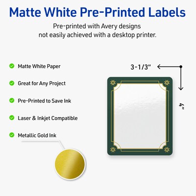 Avery Rectangle Multipurpose Labels, 4 x 3-1/3, White, 40/Pack (19479370389)