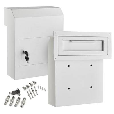 AdirOffice White Through-The-Door Safe Locking Drop Box (631-06-WHI)