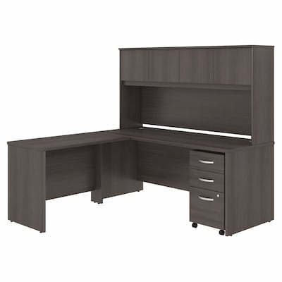 Bush Business Furniture Studio C 72W L Shaped Desk with Hutch, Mobile File Cabinet and Return, Stor