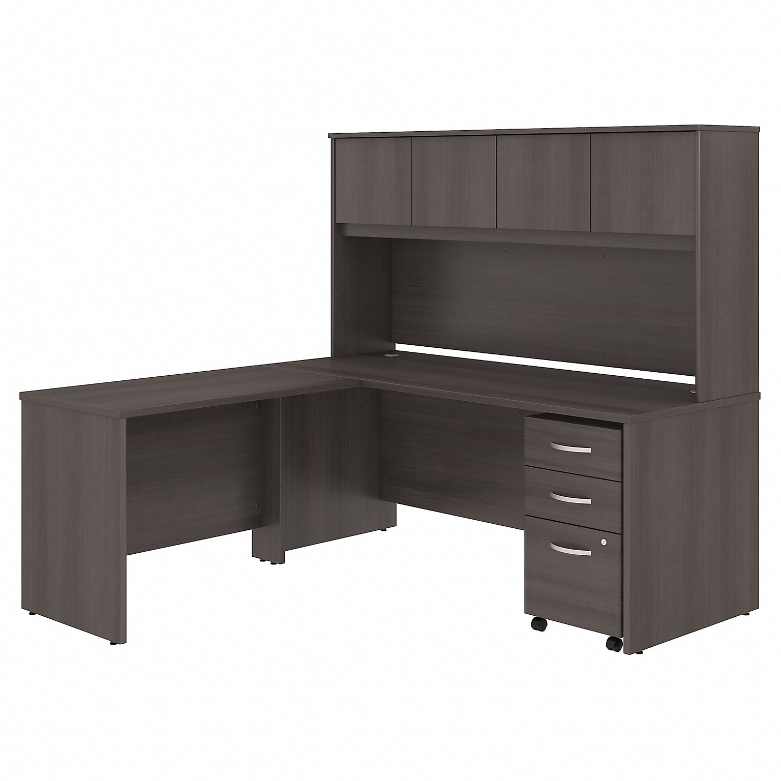 Bush Business Furniture Studio C 72W L Shaped Desk with Hutch, Mobile File Cabinet and Return, Storm Gray (STC006SG)