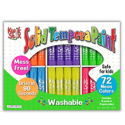 Kwik Stix  Tempera Paint Sticks Classpack, Neon Color, Pack of 72 (TPG626)