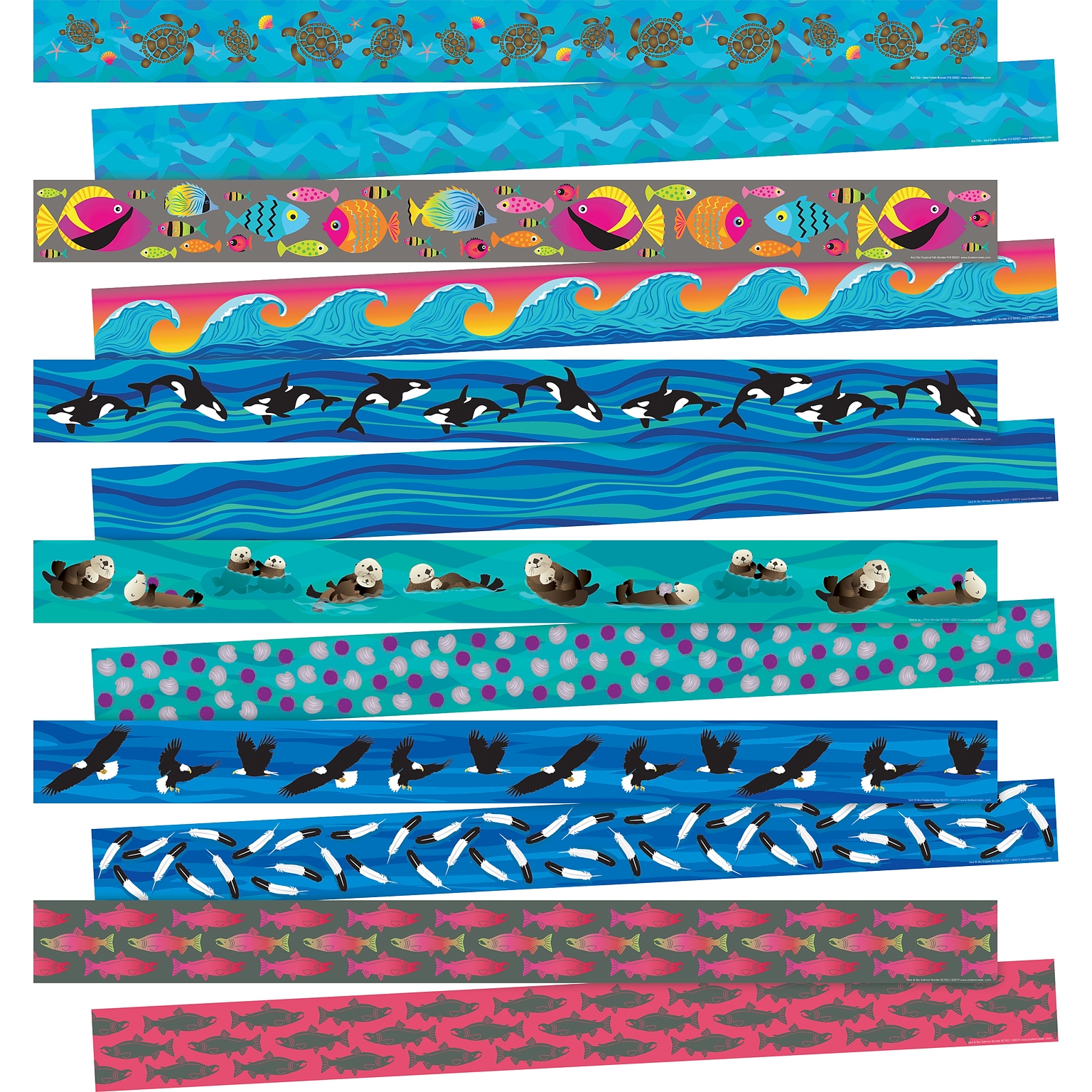 Barker Creek Double-Sided Border Set, 35 x 3, Earth Day, 6 designs, 72/Set (4433)