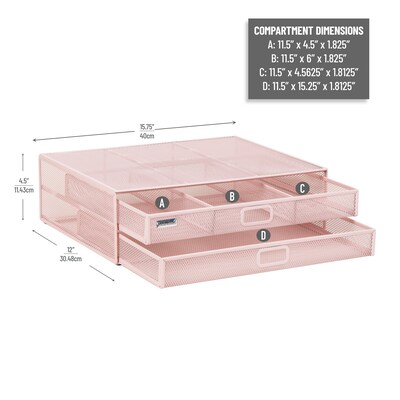 Mind Reader Two-Tier Monitor Stand Laptop Riser, Up to 30 lbs., Pink (2TDMESHY-PNK)
