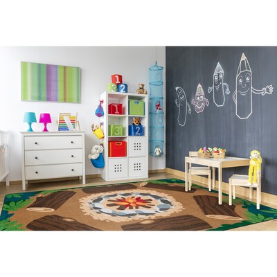 Joy Carpets Campfire Fun Nylon 5'4" x 7'8" Machine Tufted Rug, Multicolored (2015C)