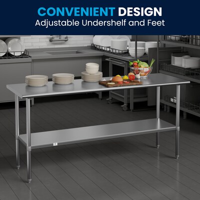 Flash Furniture Prep Table, 72"W x 30"D (NHWT3072)