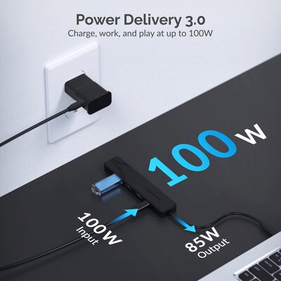 Sabrent 5-Port USB-C Hub, Black (HB-TC5P)