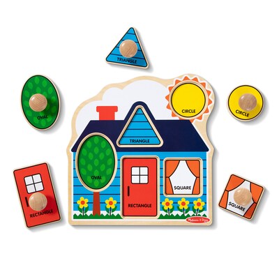 Melissa & Doug 5 Piece First Shapes Jumbo Peg Puzzle (LCI2053)