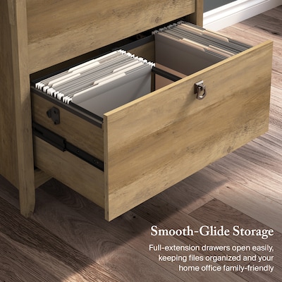 Bush Furniture Salinas 2-Drawer Lateral File Cabinet, Letter/Legal Size, 31.73"W, Reclaimed Pine (SAF132RCP-03)