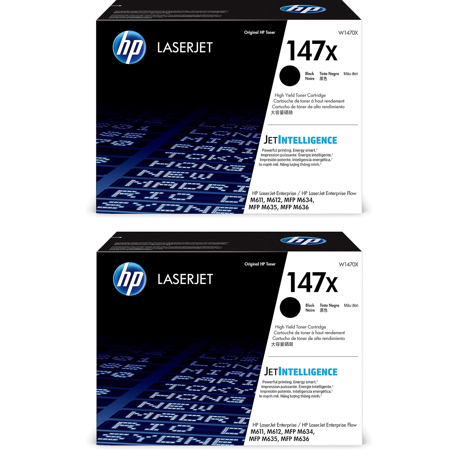 HP 147X Black High Yield Toner Cartridges, 2/Pack (W1470X2PK-STP)