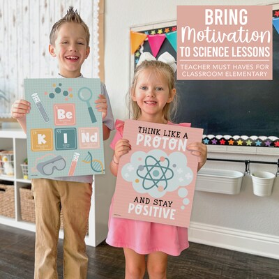 Hadley Designs 11" x 14" Boho Science Bulletin Board Classroom Decor Posters, 6/Set (HDDX004BE8MMP)