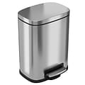iTouchless SoftStep Stainless Steel Rectangular Step Pedal Trash Can with Removable Inner Bin, 1.32 Gal., Silver (PC05RSS)