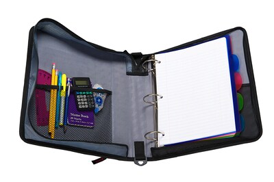 Case It Classic 2" 3-Ring Zipper Binders, Black (D-251 BLK)