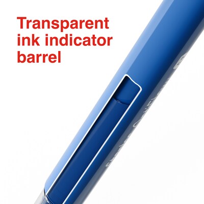 Staples Optiflow+ Rollerball Pens, Fine Point, 0.7mm, Blue Ink, Dozen (ST63317)