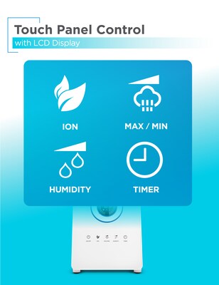 Black & Decker Ultrasonic Cool Mist Tabletop Humidifier, 1.45-Gallon, For Rooms up to 600 sq. ft., White (BUHDR055)