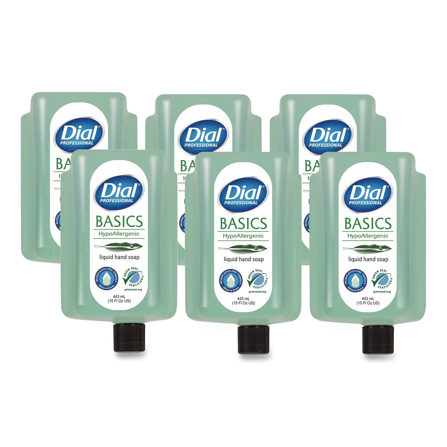 Dial Basics MP Free Liquid Hand Soap Refill for Versa Dispenser, Unscented, 15 oz., 6/Carton (DIA33827)