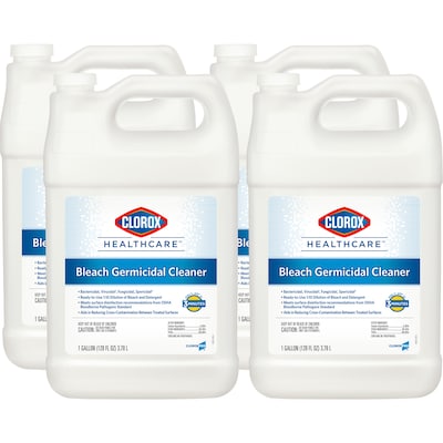 Clorox Healthcare Bleach Germicidal Cleaner Refill, 128 Ounces, 4 Bottles/ Case (68978)