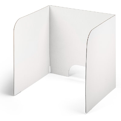 Classroom Products Foldable Cardboard Freestanding Privacy Shield, 20H x 20W, White, 20/Box (2020