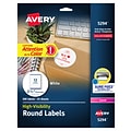 Avery High Visibility Laser Shipping Labels, 2.5Dia., White, 300/Pack (5294)