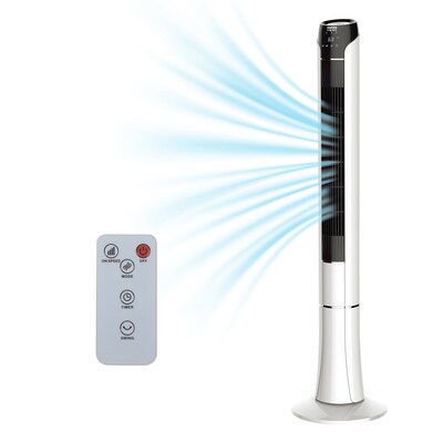 Techni Home Oscillating Tower Fan, 3 Speed, White/Black (RTA-48T-FAN)