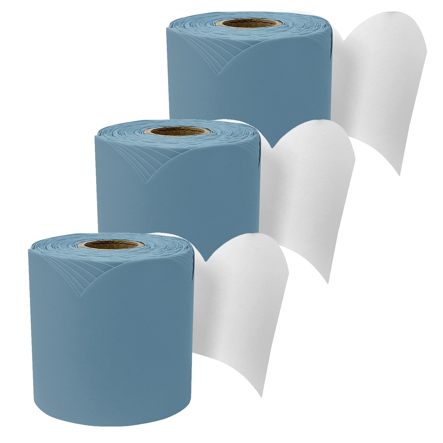 Carson Dellosa Education Rolled Scalloped Bulletin Board Border, 3 x 65, Stone Blue, 3/Bundle (CD-108535-3)