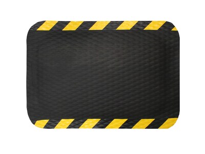 M + A Matting Hog Heaven Anti-Fatigue Commercial Floor Mat, 4 x 6, Black/Yellow (423246100)