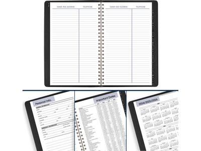2025 AT-A-GLANCE DayMinder 5" x 8" Weekly Appointment Book, Faux Leather Cover, Black (G210-00-25)