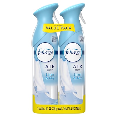 Febreze Air Mist Air Freshener Spray, Linen & Sky Scent, 8.1 oz., 2/Pack (4108/77995)