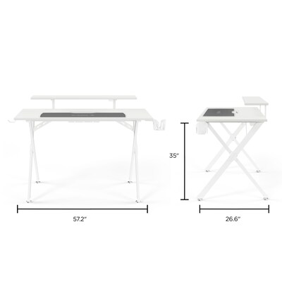 Emerge Vizon 47"W Gaming Desk, White (60986)