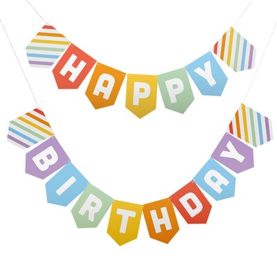 Pukka Party Bright Happy Birthday Decoration Pack, Assorted Colors, 32/Set (PUKPTY635)