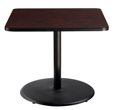 NPS CT Series 36 Square 30 Height Cafe Table, Round Base, Black Frame/Mahogany Top (CT33636RDPBTMMY)